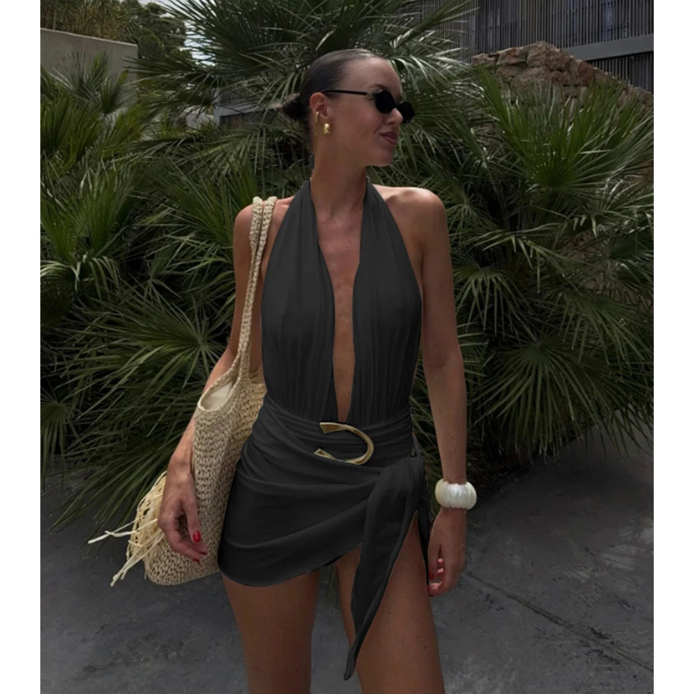 Monaco One-Piece Swimsuit & Wrap Skirt Set
