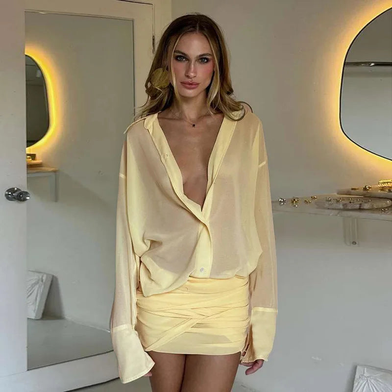 Sienna Sheer Shirt Mini Dress